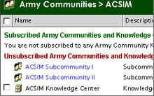 A list of subcommunities and/or Knowledge Centers will then appear